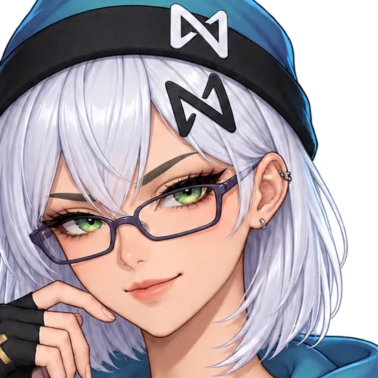 NEAR-chan with a smug half smile.
